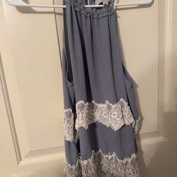 Blue and white lace halter top #boho - Picture 4 of 4